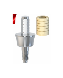 Široký provizorní titanový abutment (GELB) pro okamžité zatížení H 3mm bez šestihranu, kuželová platforma