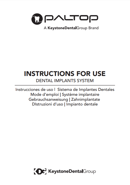 Instructions Paltop Dental Implants